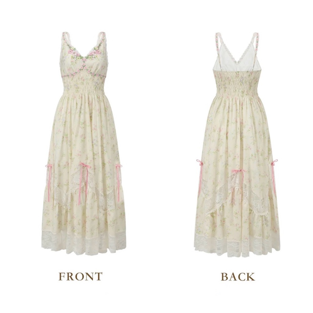 Lacemade floral holiday dress fairycore cottage kawaii fairy victorian Lolita - Picture 2 of 14